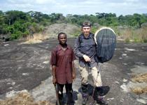 Jean-Paul and AZ on a rocky outcrop near <p> Meiti..</p>